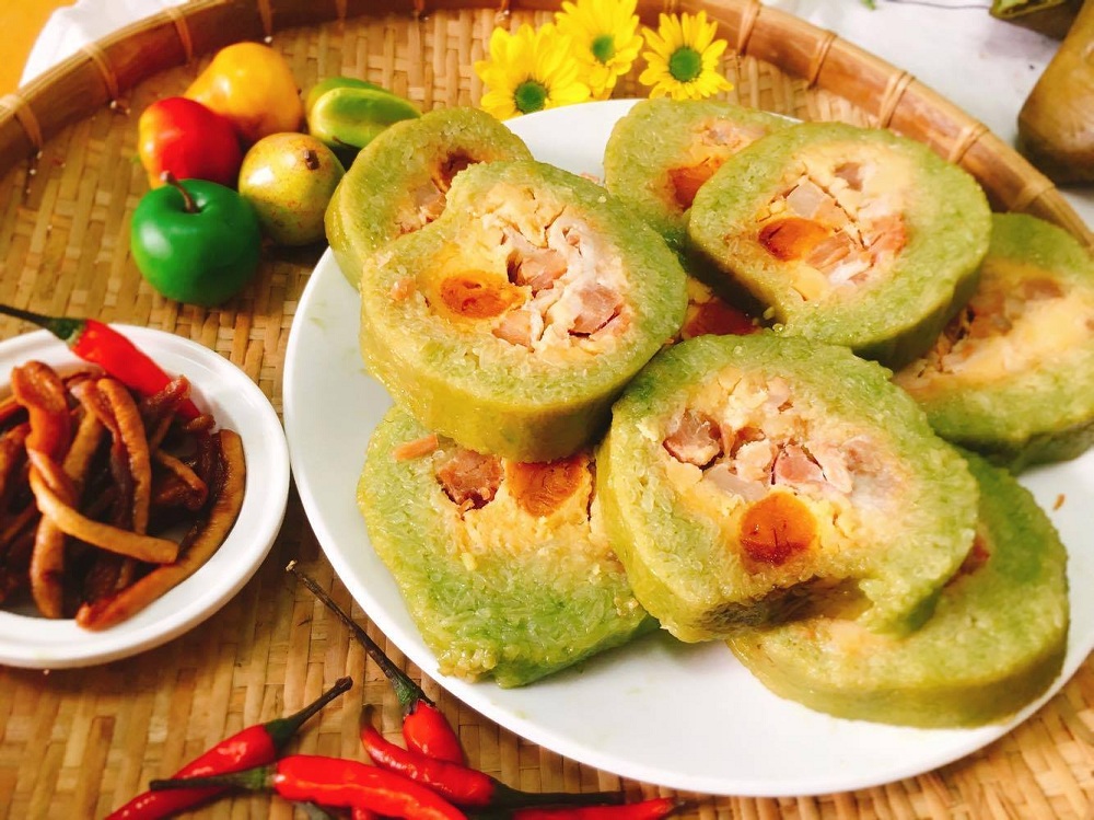 BÁNH TÉT NHÂN ĐẬU XANH THỊT 3 CHỈ TRỨNG MUỐI, LẠP XƯỞNG, TÔM KHÔ